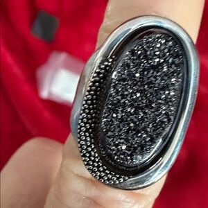 Silver and Black Statement Ring